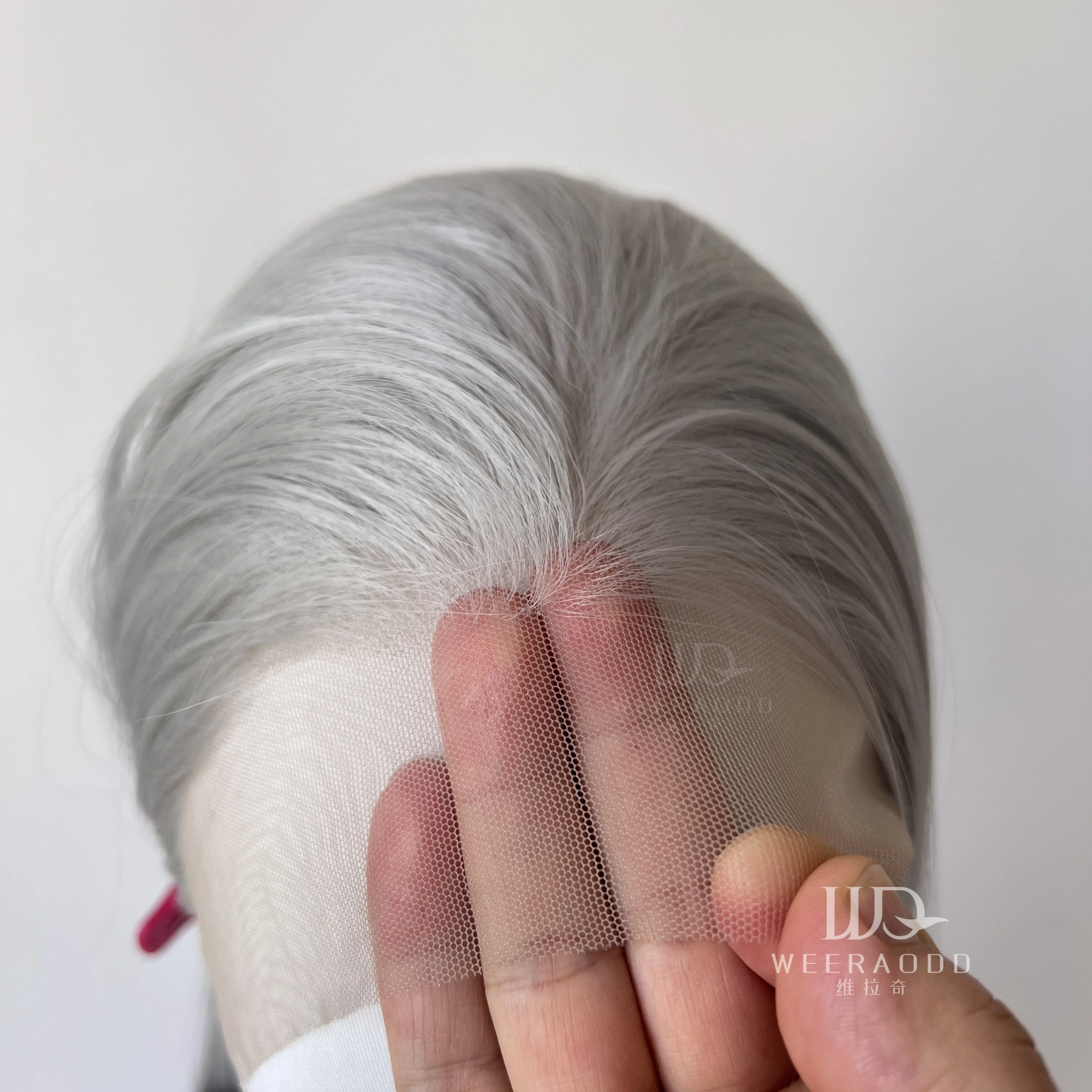 BeiBei-peluca con malla frontal plateada para mujer, pelo largo liso de fibra de alta calidad, pelucas frontales de encaje 13*4, peluca de encaje sintético