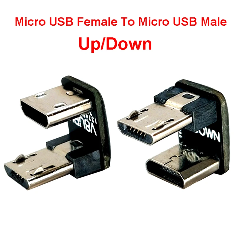 1PCS U-shaped elbow 90 degrees micro USB Female To Micro USB Male Adapter Converter Connector for Samsung huawei xiaomi