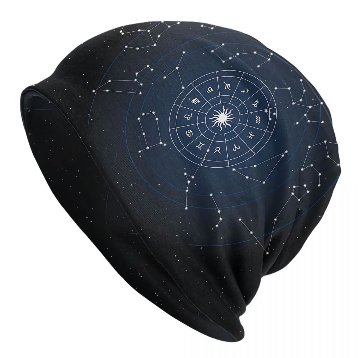 Zodiac Signs Space Star Men's Beanies Printed Chemotherapy Pile Outdoor Turban Breathable