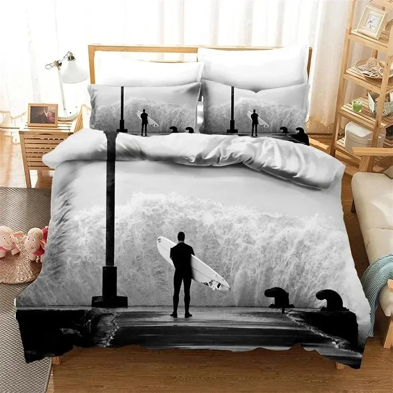 

Beach Surfing 3D NEW Duvet Cover Pillowcase Bedding Set Adult Boy Girl Bedroom Decoration Children Single Double Large