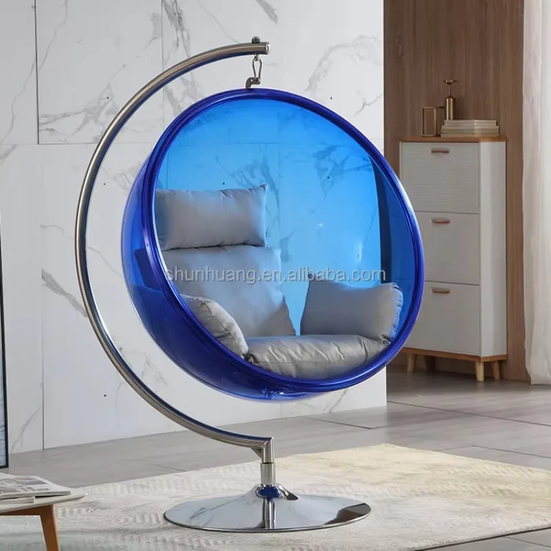 Hot Sale Garden Swing Chair Outdoor Stainless Steel Transparent Acrylic Hanging Bubble Chair for Living Room