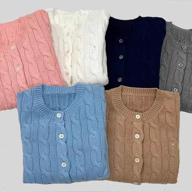 

Классический американский женский вязаный кардиган Long Sve round Ne Thiened, разноцветная уличная зимняя мода