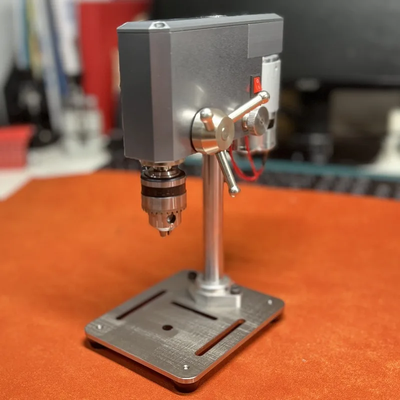 Precision Mini Electric Bench Drilling, Portable Desktop Drilling Machine for Home DIY Metal Craft Making (No Power Supply)