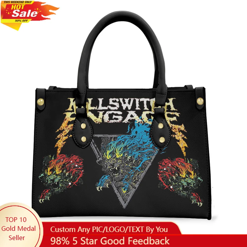 

Killswitchs Engages Band Tote Bag Purse Womens Mens Personalized Text Image PU Leather Handbag Business Shopping Gift Bags