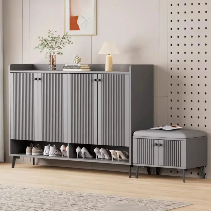 Aesthetic White Shoe Cabinet Modern Minimalism Luxury Design Storage Shoe Cabinet Fashion Interior Sapateira Trendy Furniture