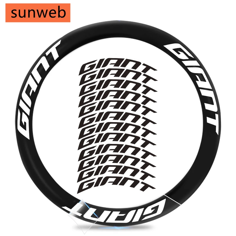 Road Bike Stickers for Two Wheels Set Cycling Decals sunweb GIANT Bicycle DIY Sticker 12PCS/SET for rim/disc brake