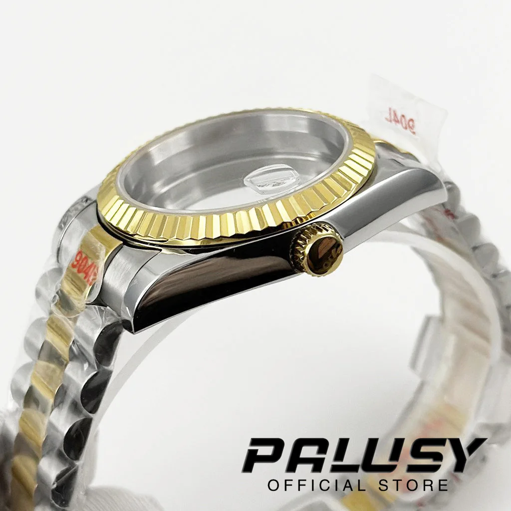 جراب ساعة ياقوت مقاوم للماء ، سوار رئاسي كريستالي ، حافظة منحنية مخدد ، NH34 ، NH35 ، NH36 ، NH38 ، ETA2824 ، PT5000 ، 36 ، 40