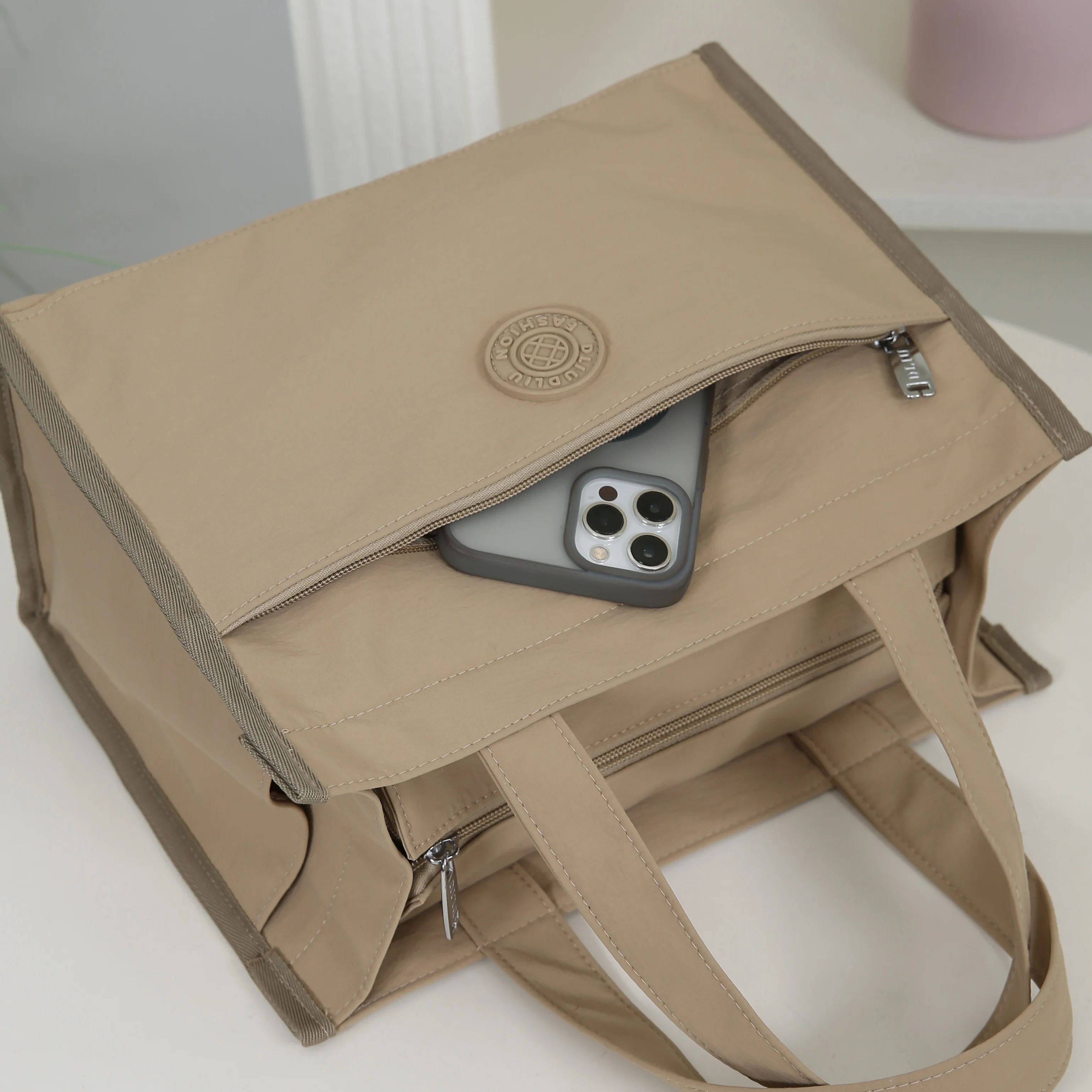 DLIU, Neuer Stil, Einfarbig, Große Kapazität, Tragetasche, Lunchbox-Aufbewahrungstasche, mit Innenfutter aus Aluminiumfolie – Detail 9