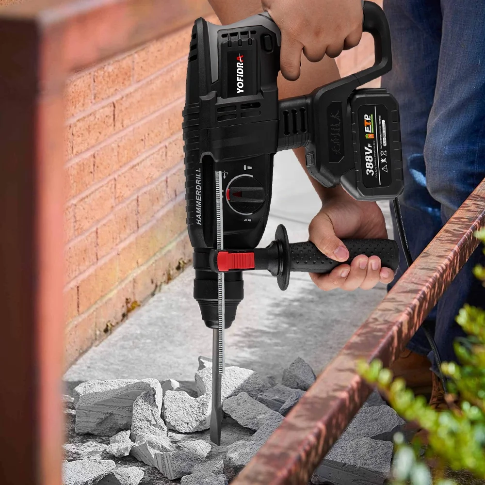 Brushless Electric Impact Dril Hammer Handheld Multifunction Rotary Rechargeable Power Tool For 18V Battery