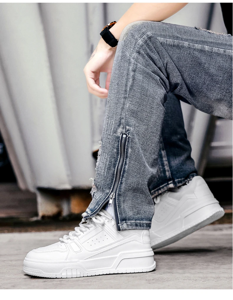 Herren Koreanische Freizeitschuhe mit Dicker Sohle für Alle Jahreszeiten, Weiche Rutschfeste Leichte Outdoor-Wanderschuhe, Flache Sportschuhe für Studenten – Detail 8