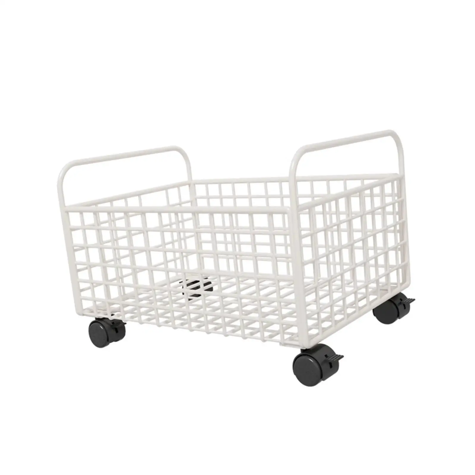 Small Utility Cart on Wheels Portable Rolling Organizer Basket for Book Storage Under Desk Multipurpose Household Kitchen
