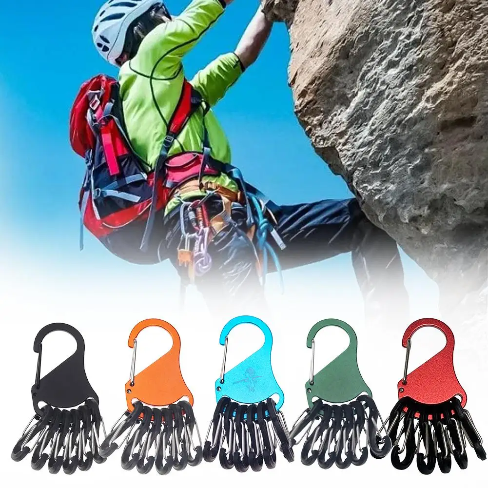 

Climbing Carabiner 6 S-Biners Hook Key Storage Buckle For Outdoor Camping Tactical Fixed Hook Multifunctional Suspension Tool