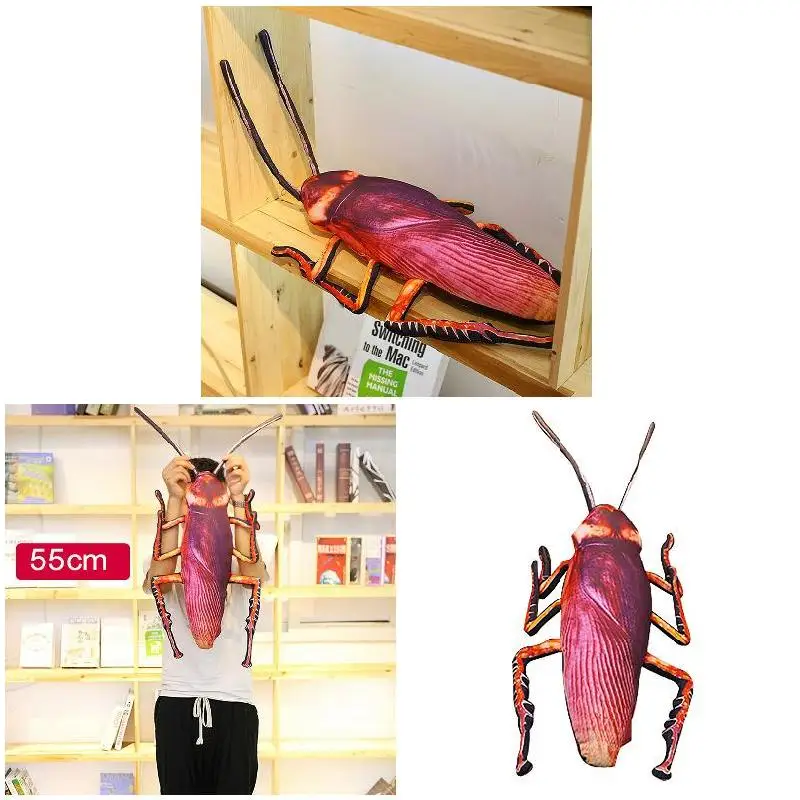 Plush Cushion Prank Cockroach Pillow Plush Toy Doll Cockroach Pillow Car Decoration Play Stuffed Throw Pillow