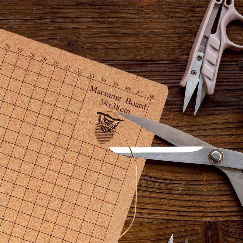 N11R Macrame Board And Pins,15X15 Inch Macrame Project Board, Double-Sided Grids Handmade Braiding Board Durable Easy Install