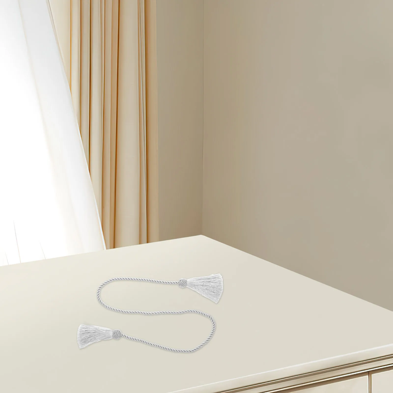 

1 Pair Braided Curtain Tiebacks With Tassel Decorative Rope For Sheer Drapes Bedroom Office Home Stylish Drapery Holdbacks