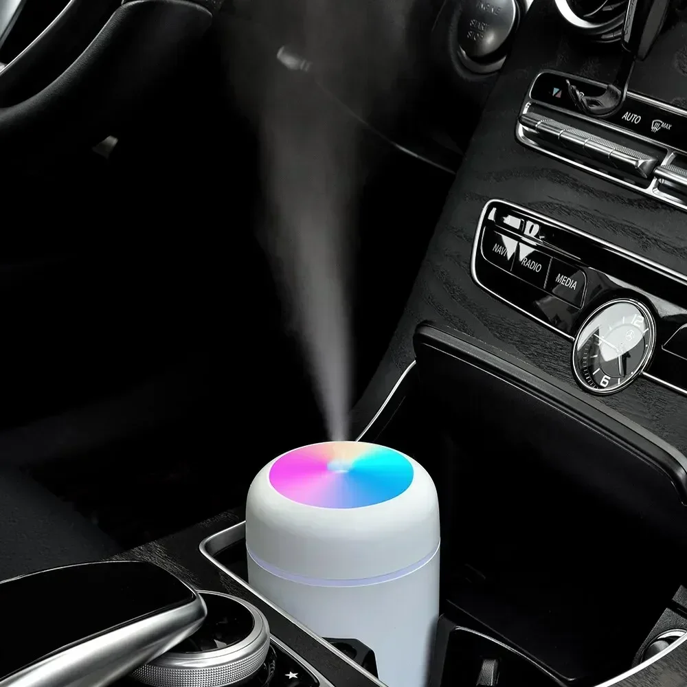 Portable LED light mini 300ml h2o Spray Mist humidifier Double Wet Aroma Essential Oil Diffuser Car usb air humidifier image 2