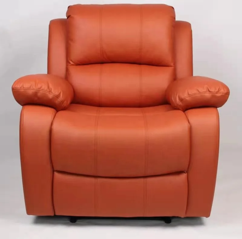 Ready To Ship Modern Luxury Yellow Leather Manual Recliner Chair