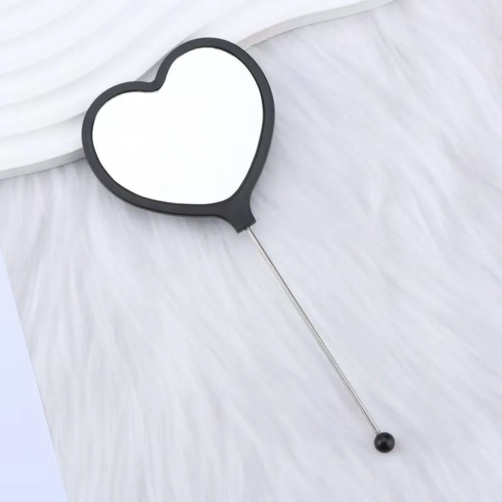 Glass Makeup Mirror Handheld Single Sided Mirror Handheld Heart Mirror Heart Shaped For Home Vanity Travel Bedroom