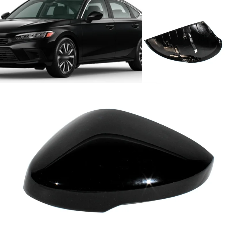 

For Honda Civic 2022-2023 American Version 1 pc Left Side Black Painted Rear Mirror Cover With Turn Signal