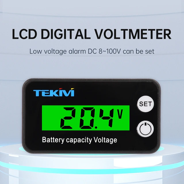 6136B DC 8~100V Precyzyjny cyfrowy woltomierz LCD, wskaźnik pojemności baterii, miernik mocy z alarmem niskiego napięcia