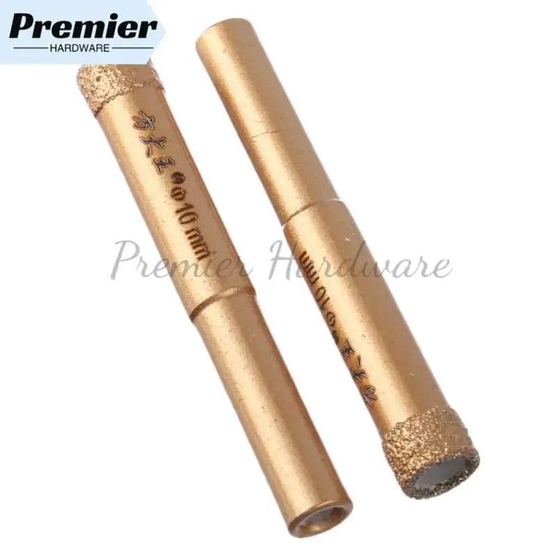 1 Buah Mata Bor Berlian Emas 10mm, Mata Bor Lubang untuk Kaca, Granit, Pemotong, Pembuka untuk Marmer, Granit, Keramik, Pemotong Ubin Kaca