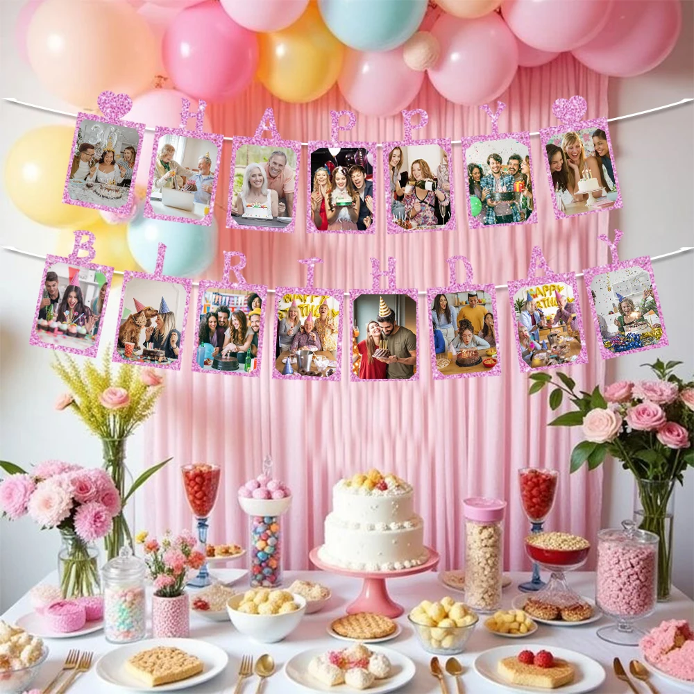 Geburtstags-Foto-Banner, Geburtstagsparty-Hintergrundbanner, Baby-Shower-Geburtstagsparty-Jubiläumsfeier-Banner-Dekoration – Detail 7