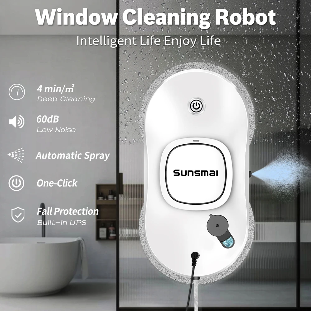 Os recém-chegados limpador de vidro e janelas pulverizador de água automático app e controle remoto ferramentas privadas fábrica lavagem de janelas