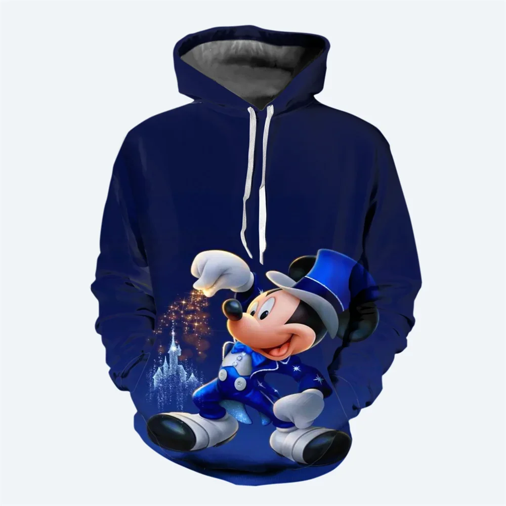 2025 Sudadera con capucha para hombre de dibujos animados de Disney de otoño e invierno con estampado 3D de Mickey Minnie