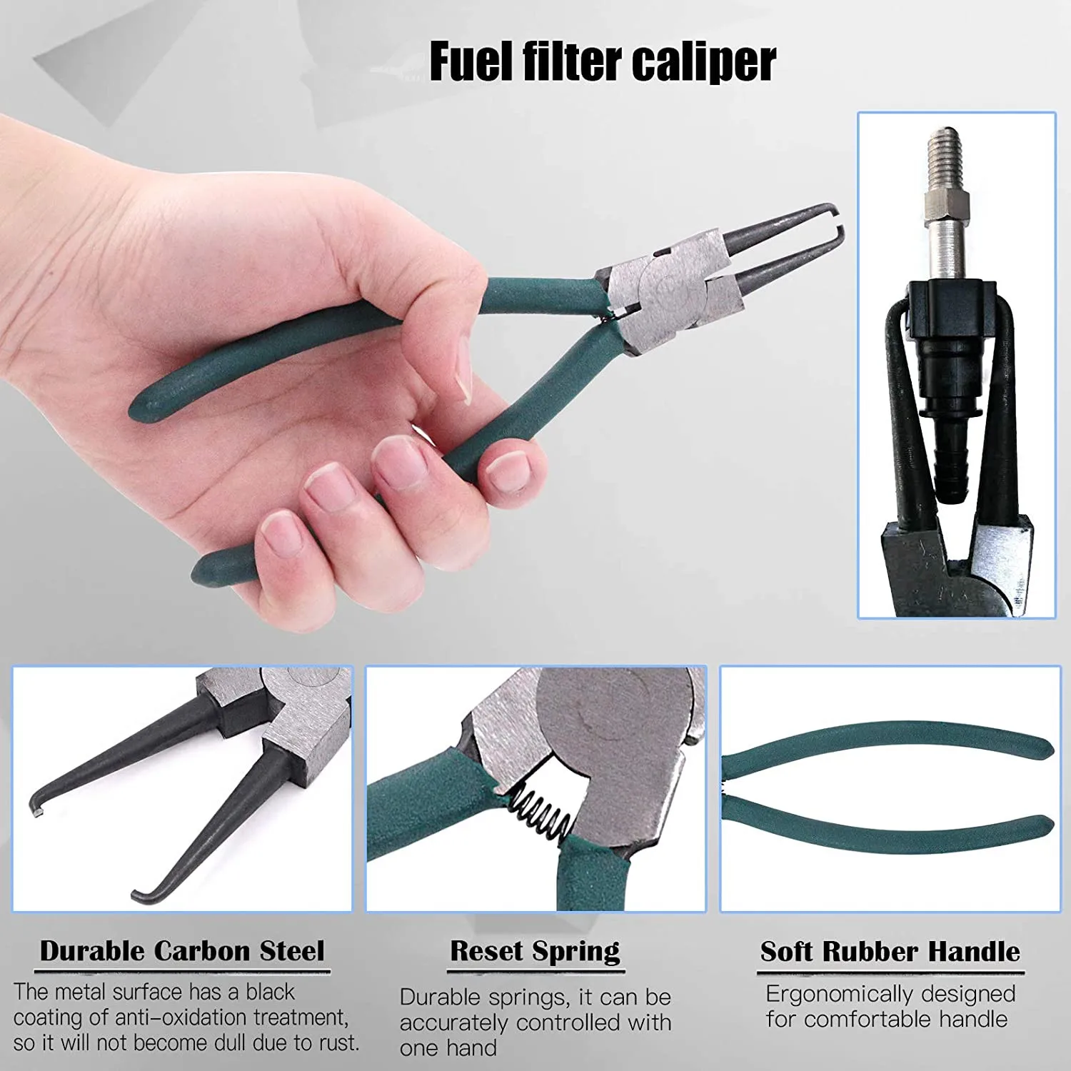 Car Fuel Line Pliers Stainless Steel Rubber Grip Fuel Line Petrol Clip Pipe Plier Hose Release Disconnect Removal Pliers Tool