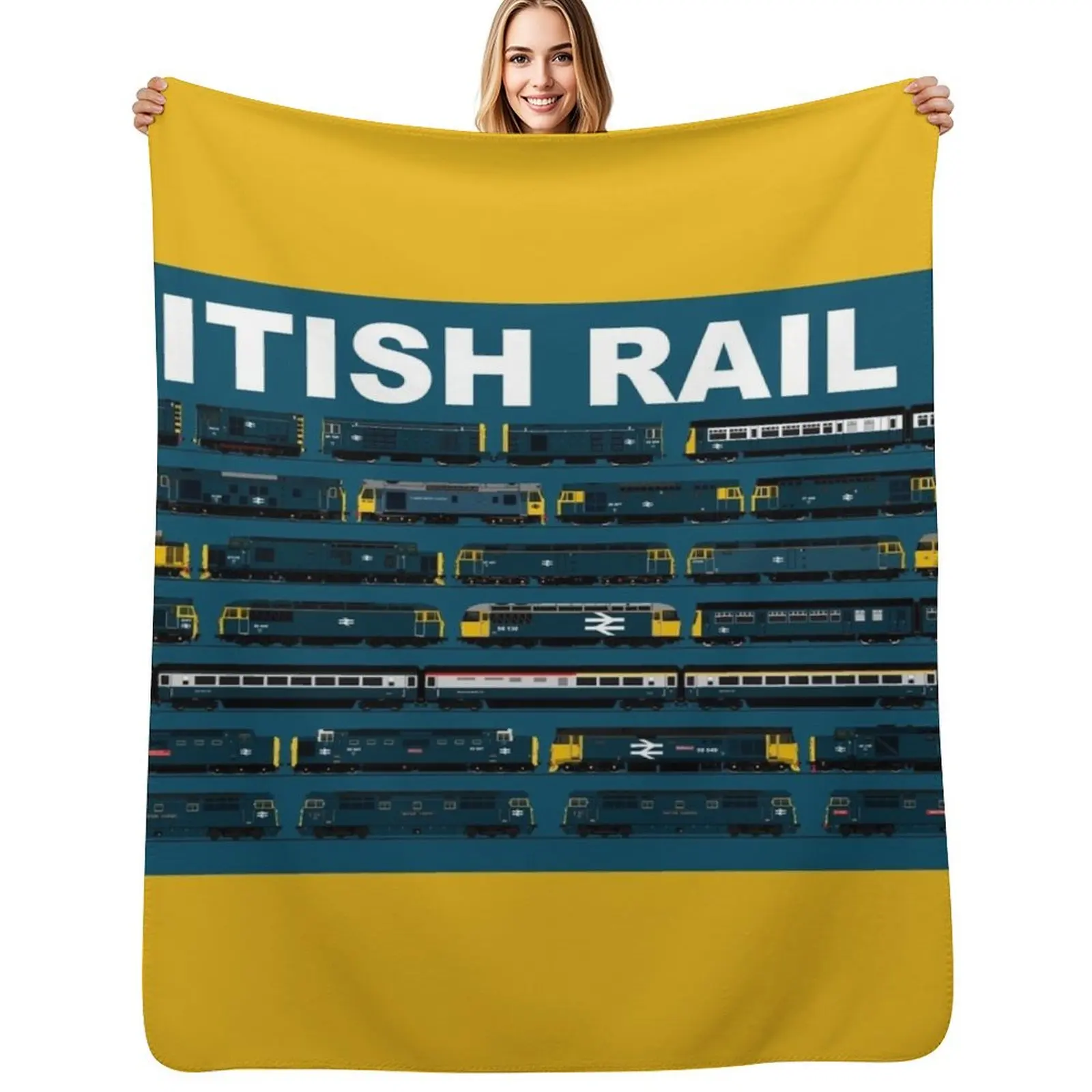 British rail trains Throw Blanket Luxury Polar Custom Decorative Throw Thermals For Travel Beach Blankets