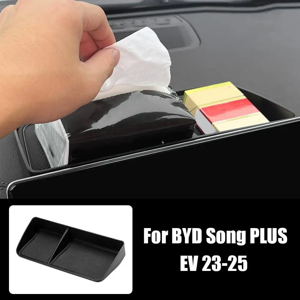 

Для BYD Song Plus EV 2023-2025 лоток для приборной панели автомобиля, аксессуары для центрального экрана, скрытый ящик для хранения на консоли, орган для уборки Q0A3