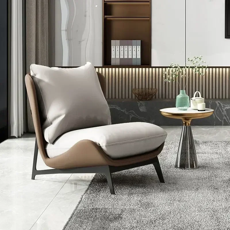 Silla con acento de lujo, salón moderno minimalista, silla reclinable móvil de diseño perezoso, Tocador nórdico, muebles para sala de estar