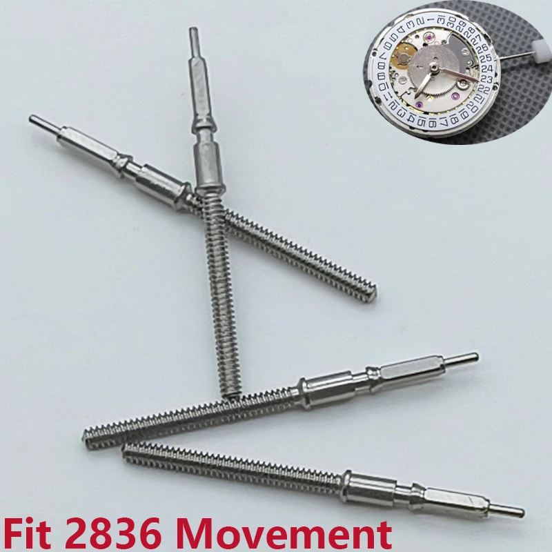 

316 Stainless Steel Watch Crown Stem Spare Parts Fits 2836 Movement Watch Replacement Repair Watch Crown Stem Parts
