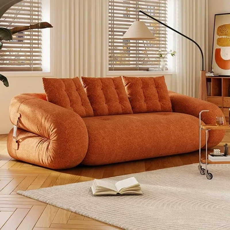 Versatile convertible folding sofa bed, high-density memory sponge, retro/modern design, foldable home floor recliner