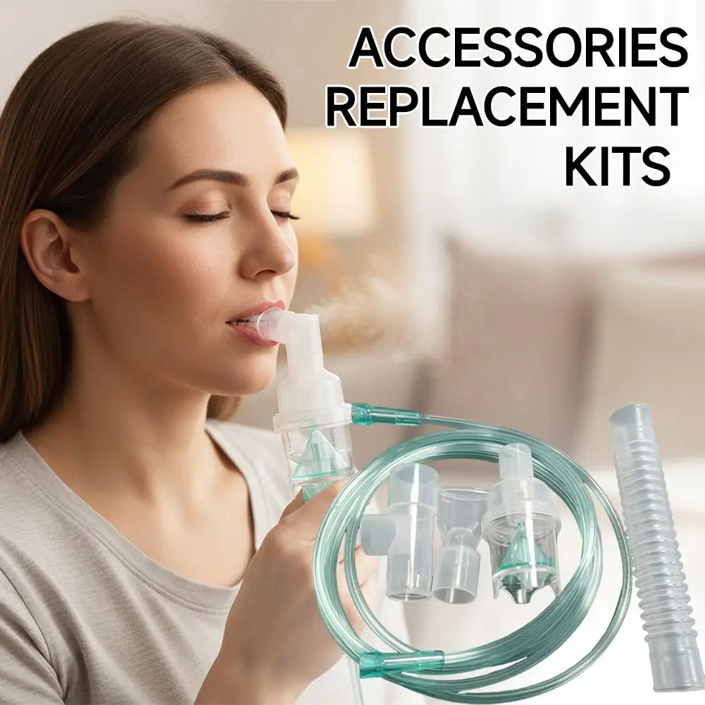 

Набор аксессуаров для компрессорного ингалятора: распылительные чашки, трубки, насадки для домашнего аэрозольного небулайзера