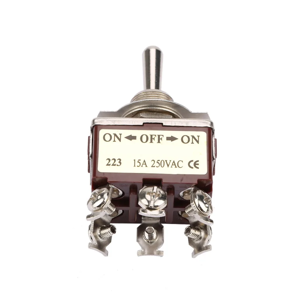 

ON-Off-ON 3 Position Momentary Toggle Switch 12mm Button 6 Pin Rocker Switch Heavy Duty 15A 250VAC Spring Loaded Toggle