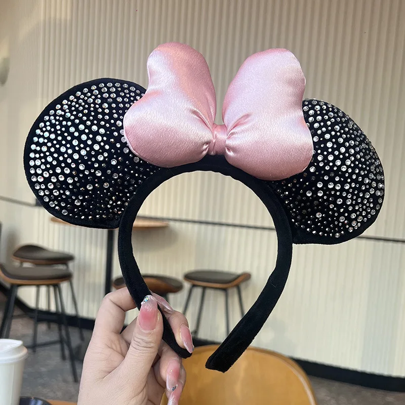 Affordable Luxury Mickey and Minnie Sparkling Rhinestone Headpiece—Playful and Cute, Unisex Amusement Park-Themed Photo Headband