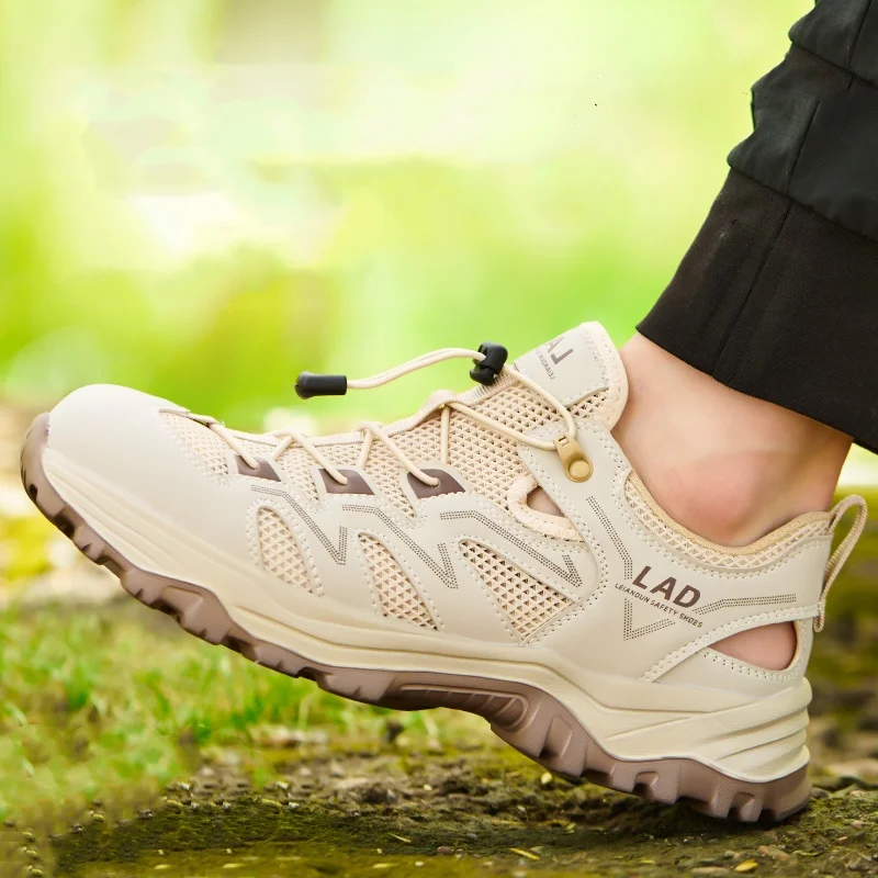 

Мужская мода, пластиковые носки, рабочая защитная обувь, летние дышащие защитные ботинки с изоляцией 10 KV, рабочая обувь