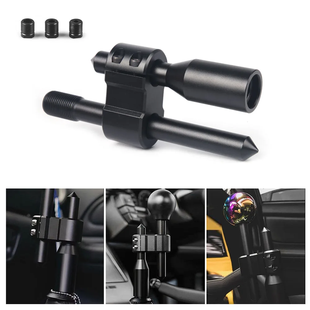 Mechanical Texture High quality Car Aluminum H Type Shift Knob Extension Adjustable Extender Gear Shifter With Three Adapters