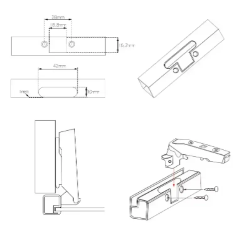 10Pcs Hydraulic Aluminum Frame Glass Hinge For Wine Cabinet Wardrobe Matte Gun Black Gold