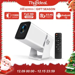 ThundeaL 4K Full HDโปรเจคเตอร์FHD TD80W Android WiFi 3Dโฮมเธียเตอร์TD80 แบบพกพาBeam Miniโปรเจคเตอร์การประชุม 3DวิดีโอPK HY320