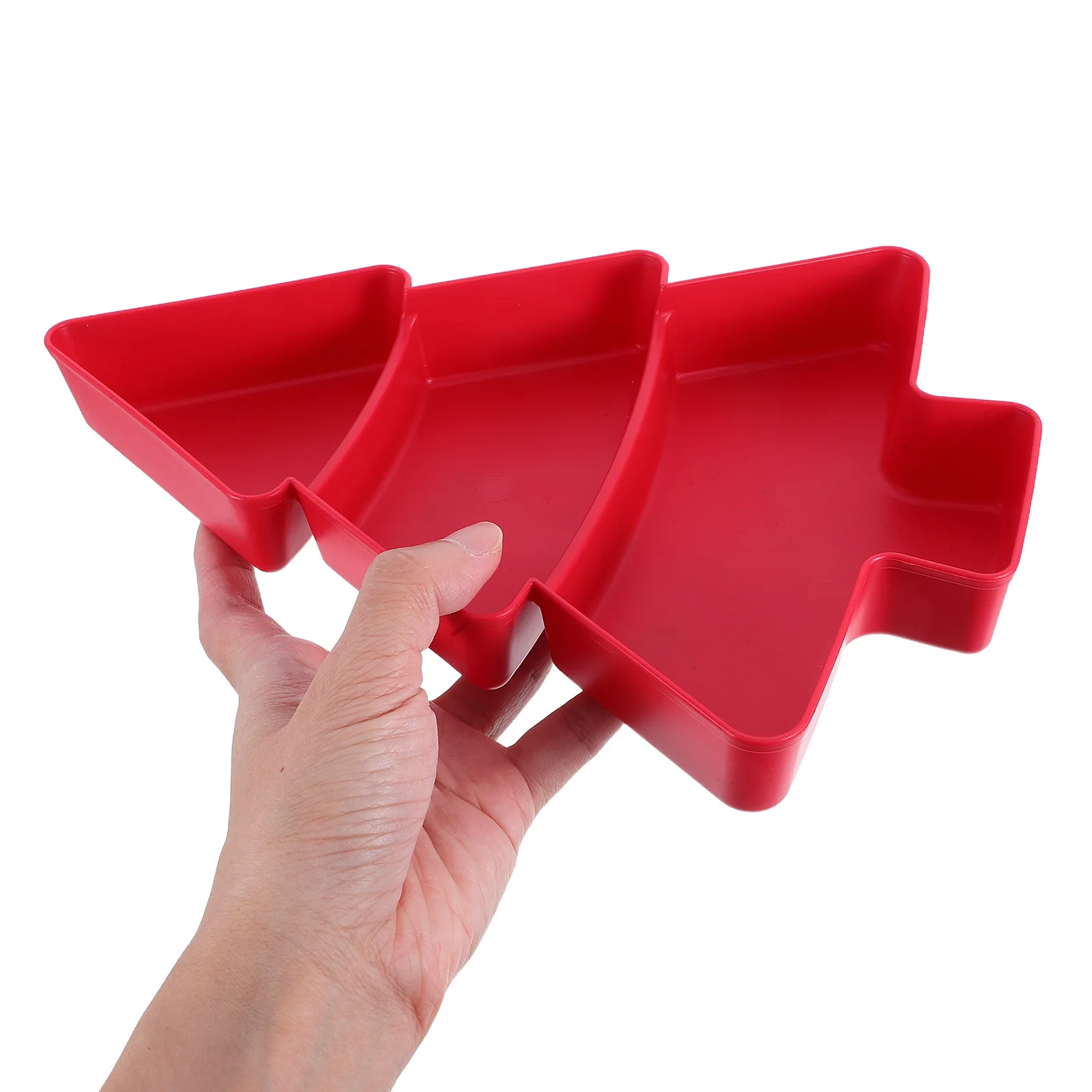 

3Pcs Christmas Tree Shaped Serving Plate Divided Fruit and Candy Tray for Party Appetizers Holiday Tableware Decorative Dish