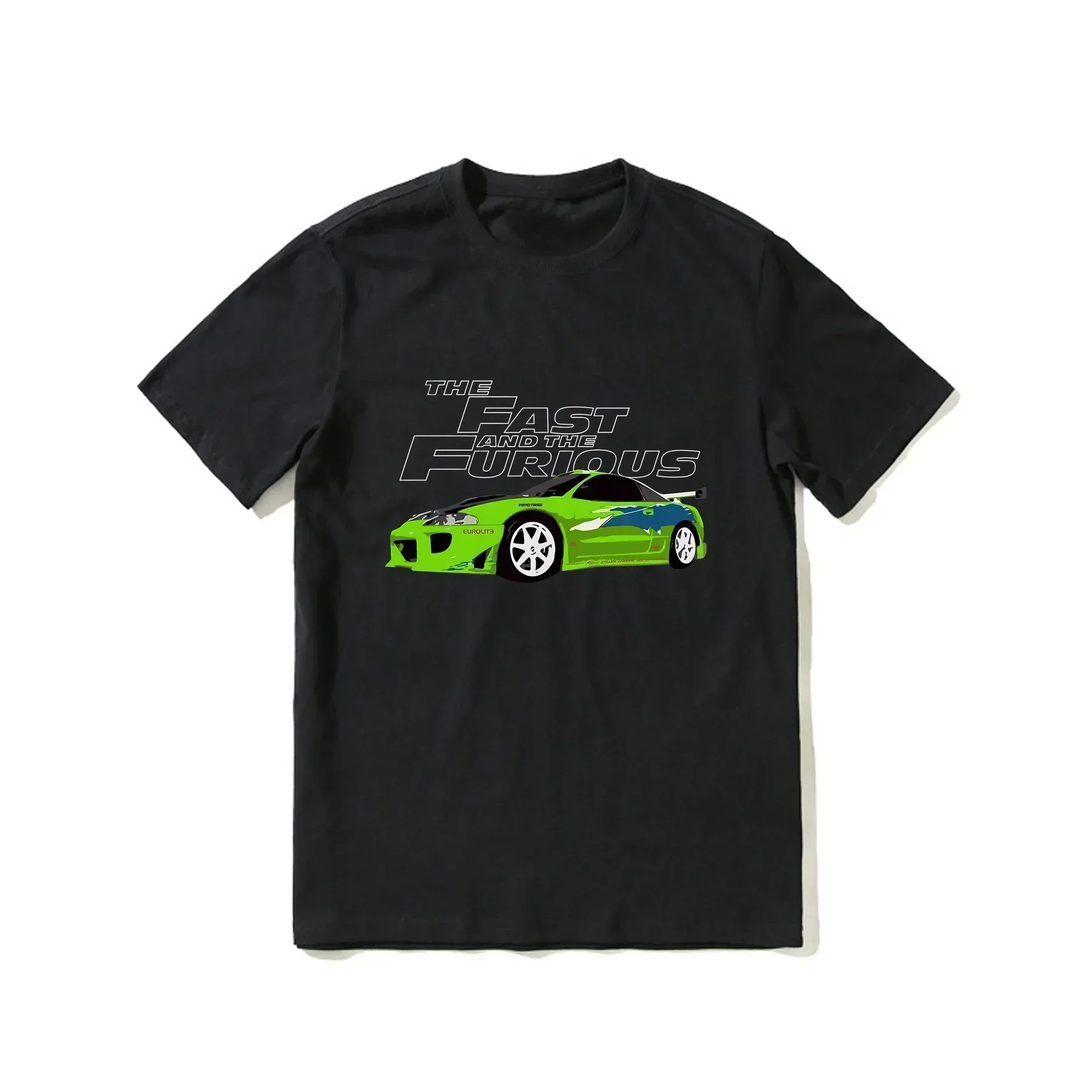 

2025 Hot Sale Summer 100% Cotton The Fast and Furious Eclipse Black T Shirt Men Short Sleeve Cool Tee Hip Hop Streetwear T-shirt