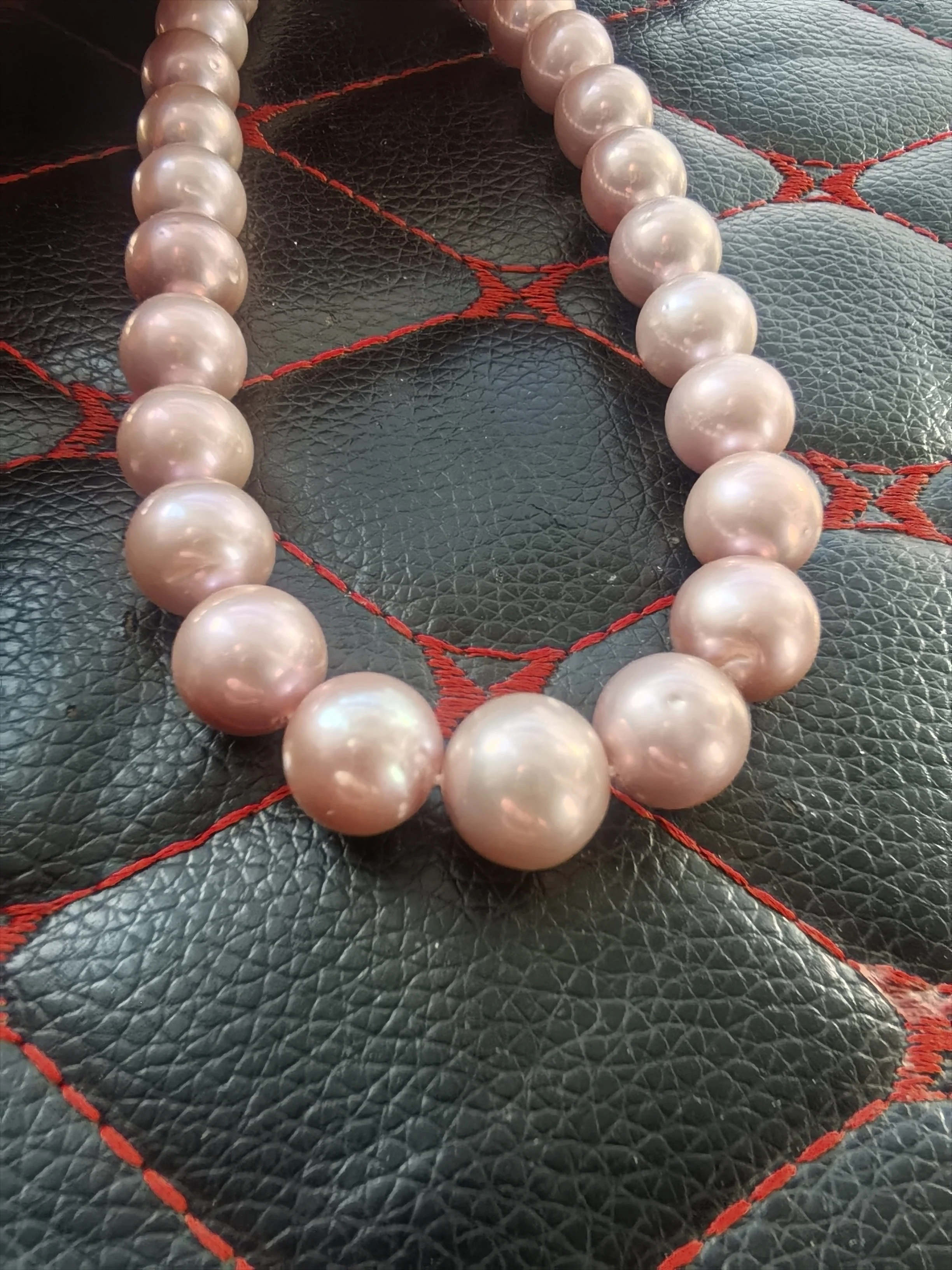 Top AAAA SOUTH SEA Perfect Round 10-13mm purple Pearl Necklace 18 