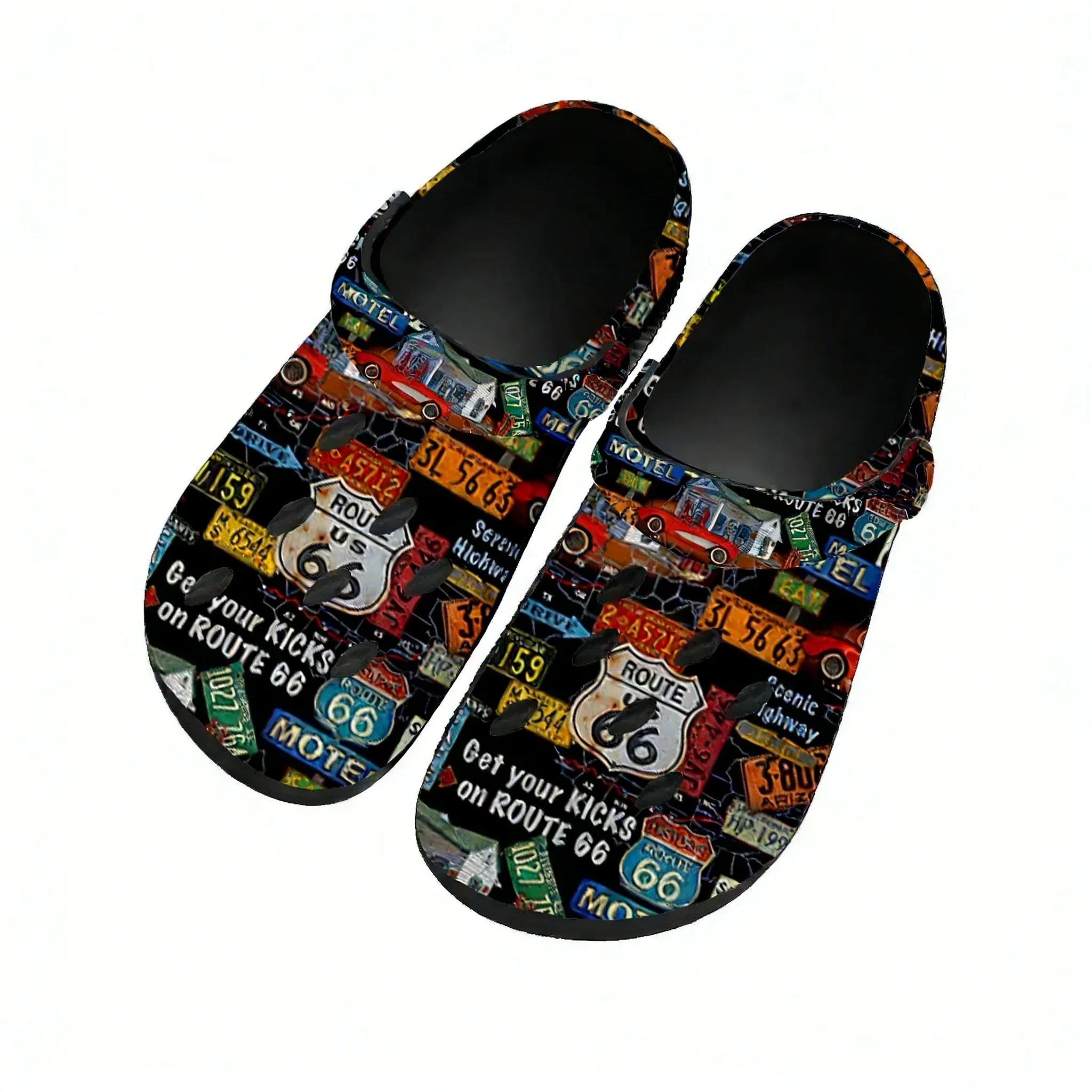 

License Car Plate Number Retro Novelty Design Sandals Women Teenager Home Fashion Water Shoe Summer Comfort Beach Hole Slippers