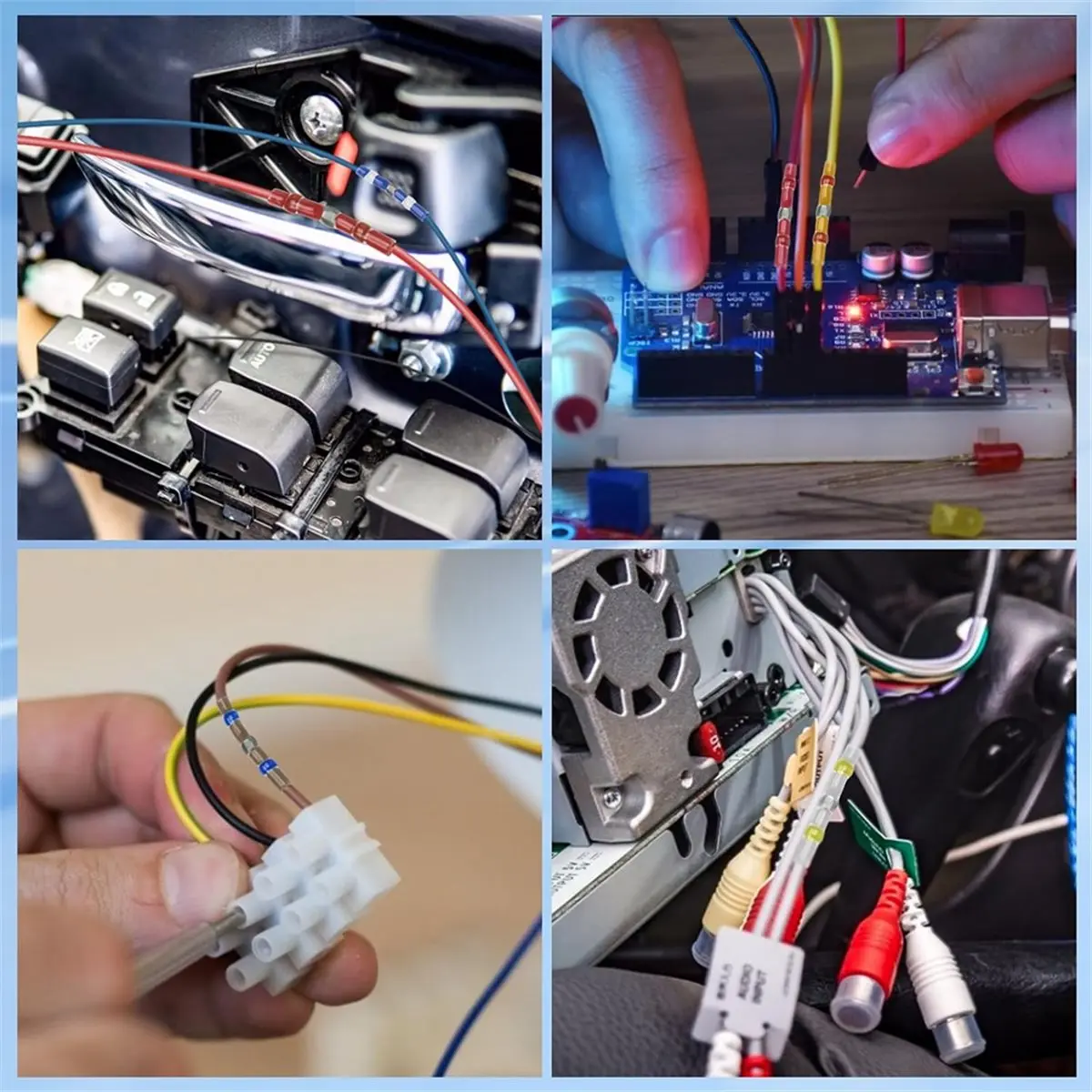 300PCS Solder Seal Wire Connectors Kit Heat Shrink Solder Butt Splice White 25 Yellow 10 Blue 30 Red 35 Black 200