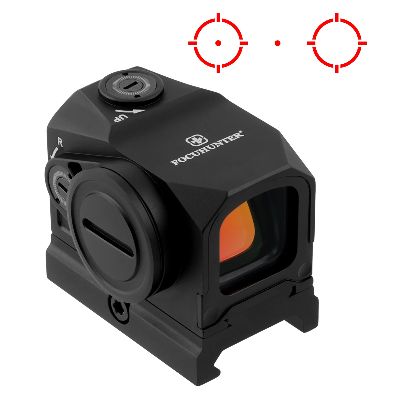 FOCUHUNTER Optics 1x19mm Multi-Reticle Precision Red Circle Dot Red Dot Sight Tactical Scope Multi-function