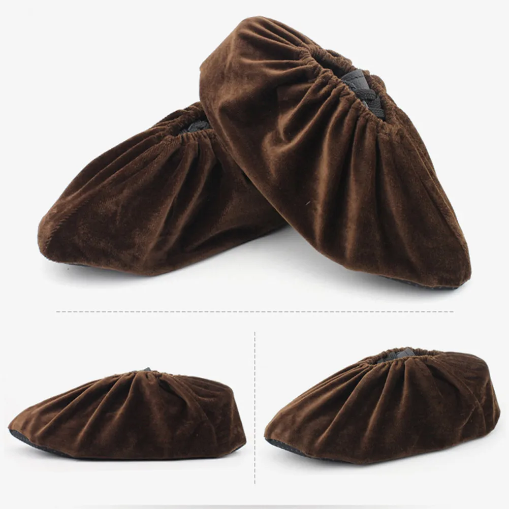 5Pairs Washable Anti-Skid Overshoes Reusable Non-Slip Shoe Covers for Home Indoor Use Breathable Comfortable Elastic Band Floor