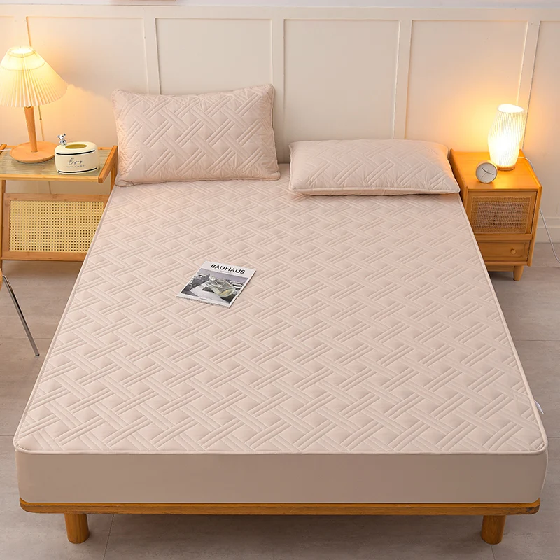 Premium Cotton Mattress Cover 100% Waterproof Mattress Protector Soft Breathable Bed Fitted Sheet Washable Thicken Mattress Pads