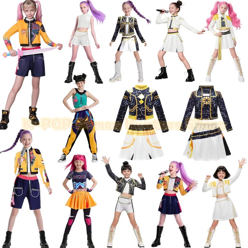 Nuevos estilos, gran oferta, disfraz de Anime Kpop Demon Hunter, disfraz de Rumi Zoey Mira, Cosplay para niñas, ropa para el escenario para niños